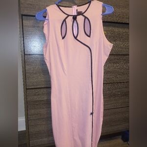 Size L Voodoo Vixen pink wiggle rockabilly dress